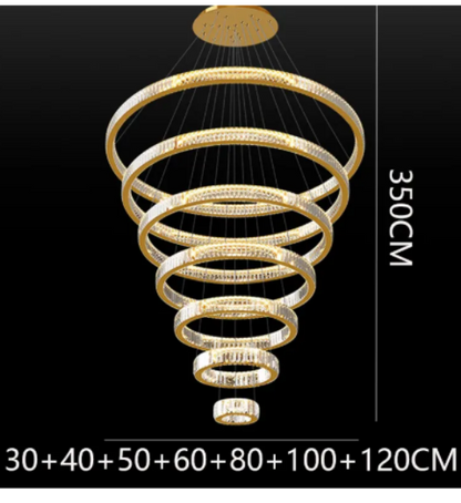 Elegant LED pendant chandeliers. Modern indoor lighting, pendant ceiling lamp, LED chandelier, decorative indoor lighting.