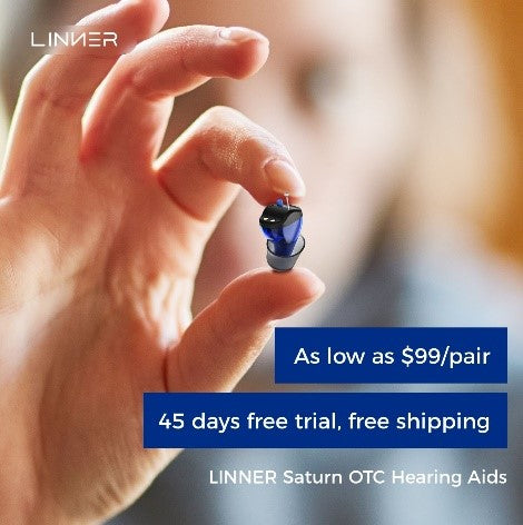 أجهزة سمع Linner Saturn OTC [مؤهلة لـ FSA وHSA]